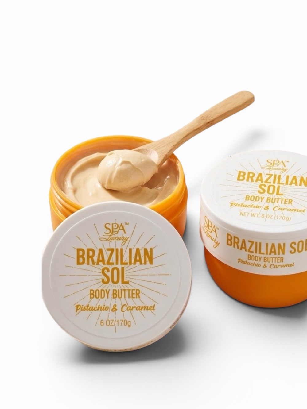 Brazilian Sol Body Butter-Pistachio & Caramel (2 jars) New